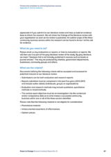 Factors that contribute to community business success Appendix A: Call for evidence